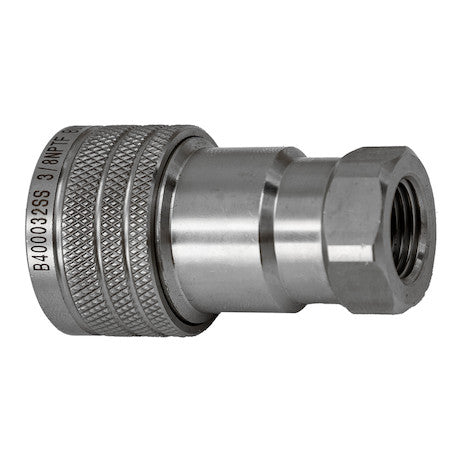 Hydraulic Coupler, FEMALE, SST, 3/8in NPTF, 3/8in BODY