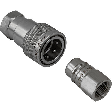 Hydraulic Coupler Set, SST, 3/8in NPTF, 3/8in BODY
