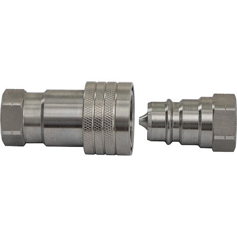 Hydraulic Coupler Set, SST, 1/2in NPTF,1 /2in BODY