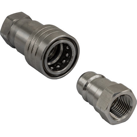 Hydraulic Coupler Set, SST, 1/2in NPTF,1 /2in BODY