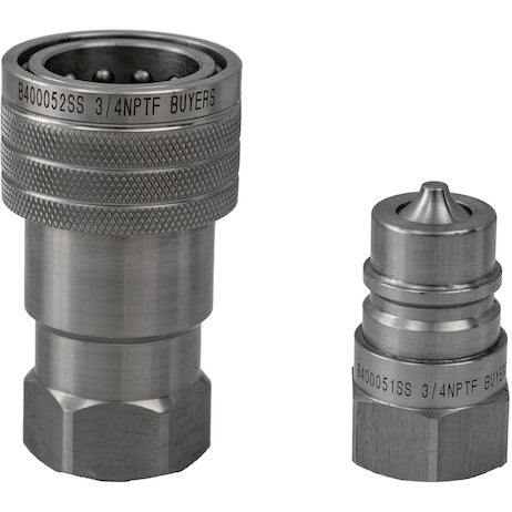 Hydraulic Coupler Set, SST, 3/4in NPTF, 3/4in BODY