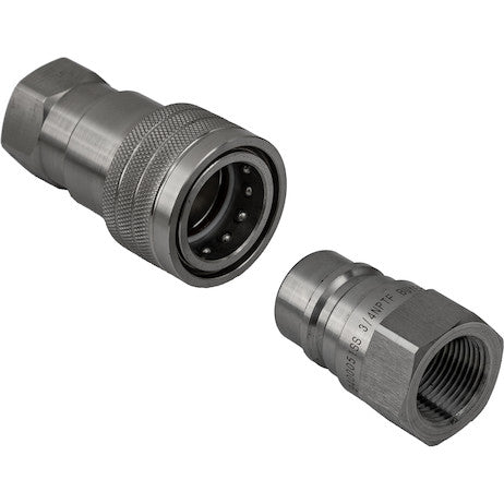 Hydraulic Coupler Set, SST, 3/4in NPTF, 3/4in BODY