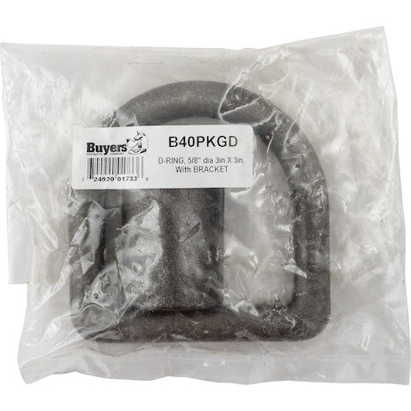 5/8 Inch Forged D-Ring With Weld-On Mounting Bracket, Packaged