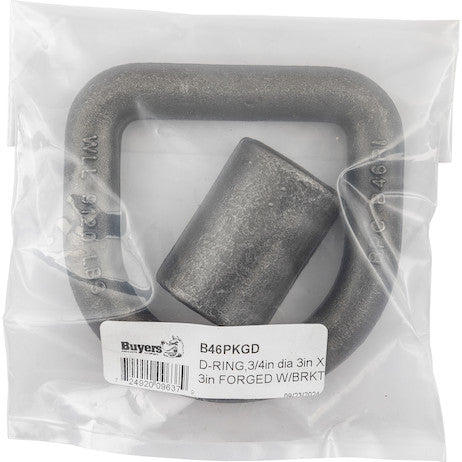 3/4 Inch Forged D-Ring With Weld-On Mounting Bracket, Packaged