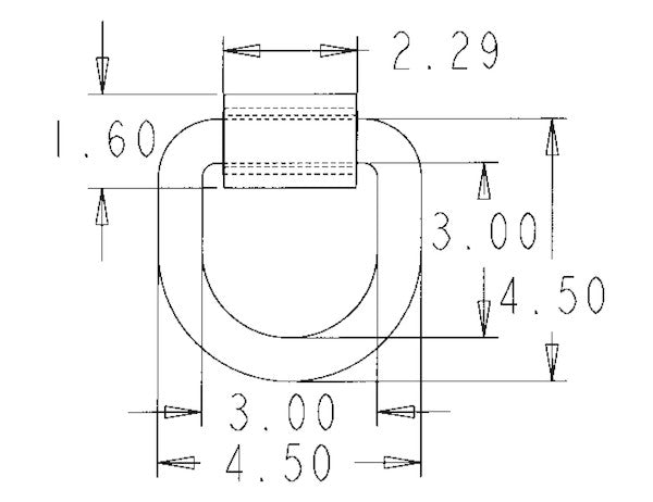 B46I - 3/4 Inch Forged D-Ring With Weld-On Mounting Bracket