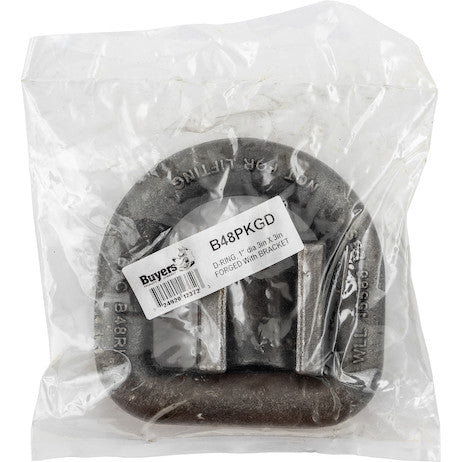 1 Inch D-Ring with Weld-On Mounting Bracket, Packaged