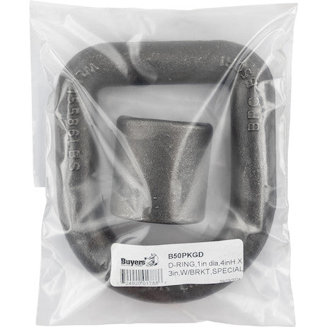 1 Inch Extended D-Ring with Weld-On Mounting Bracket, Packaged