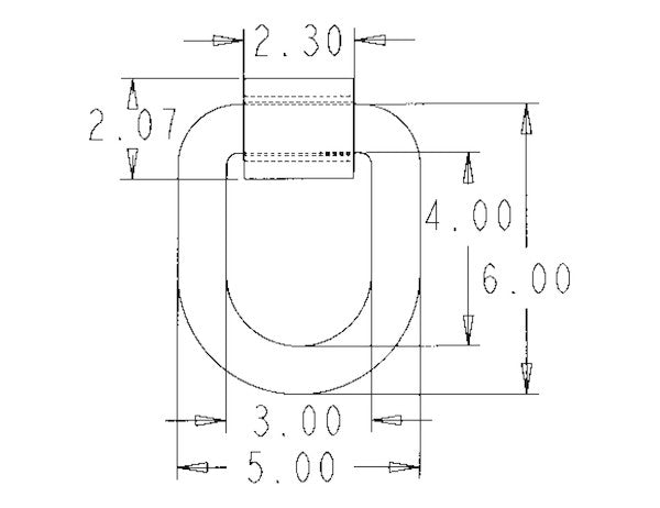 B50PKGD - 1 Inch Extended D-Ring with Weld-On Mounting Bracket, Packaged