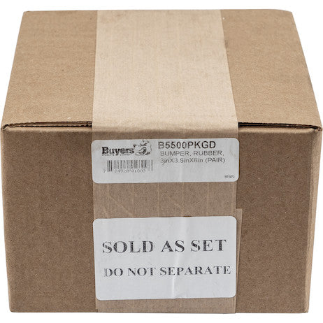 Molded Rubber Bumper - 3 x 3-1/2 x 6 Inch Tall - Set of 2, Packaged
