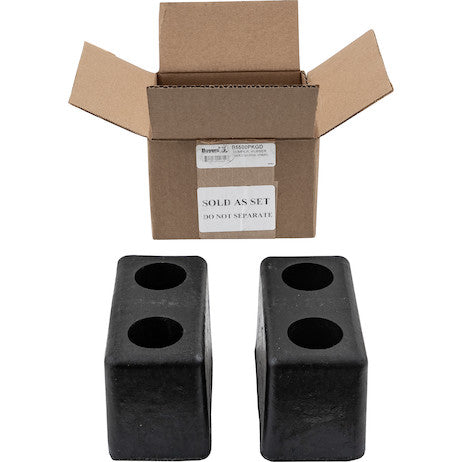 Molded Rubber Bumper - 3 x 3-1/2 x 6 Inch Tall - Set of 2, Packaged