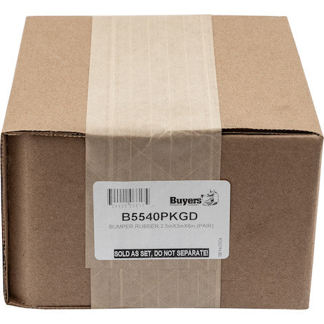 Molded Rubber Bumper - 2-9/16 x 3 x 6 Inch Tall - Set of 2, Packaged