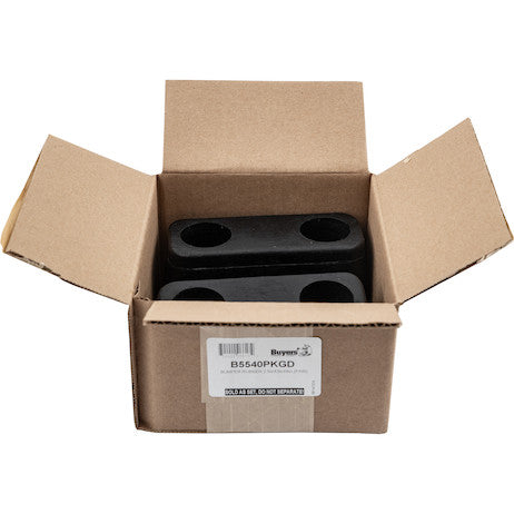Molded Rubber Bumper - 2-9/16 x 3 x 6 Inch Tall - Set of 2, Packaged