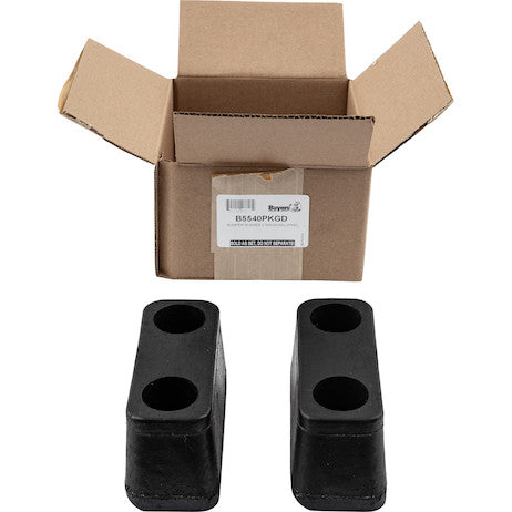 Molded Rubber Bumper - 2-9/16 x 3 x 6 Inch Tall - Set of 2, Packaged