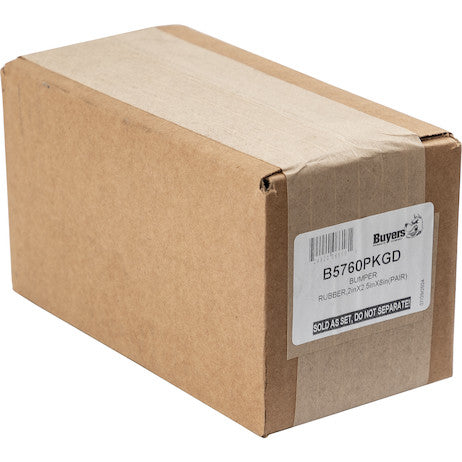 Molded Rubber Bumper - 2-1/4 x 2 x 7-3/4 Inch Tall - Set of 2, Packaged