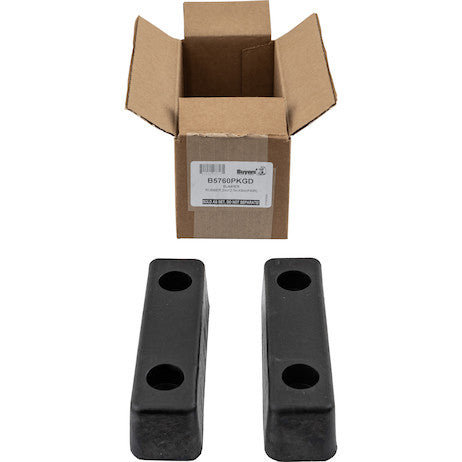 Molded Rubber Bumper - 2-1/4 x 2 x 7-3/4 Inch Tall - Set of 2, Packaged