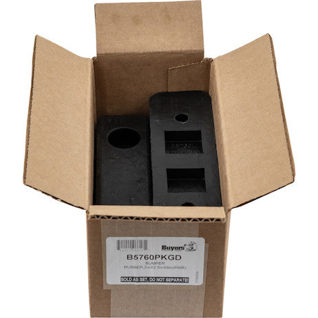 Molded Rubber Bumper - 2-1/4 x 2 x 7-3/4 Inch Tall - Set of 2, Packaged