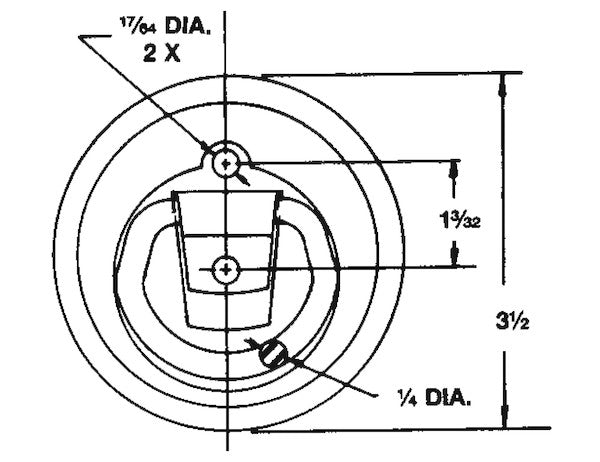 Surface Mounted Or Recessed Rope Ring Zinc Plated With Plastic Bezel