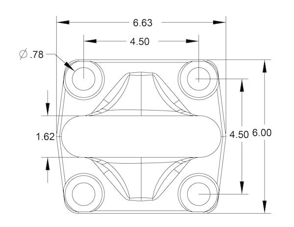 3 Inch I.D. Heavy-Duty Forged 4-Bolt Mount Drawbar
