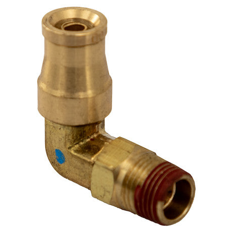 BE90M25P125S - Brass DOT Push-In Swivel Male Elbow 1/4 Inch Tube O.D. x 1/8 Inch Pipe Thread