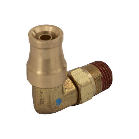 Brass DOT Push-In Swivel Male Elbow 1/4 Inch Tube O.D. x 1/8 Inch Pipe Thread