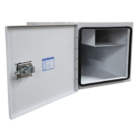 24x24x96 Inch White Steel Straight Side Tunnel Truck Tool Box with Shelf