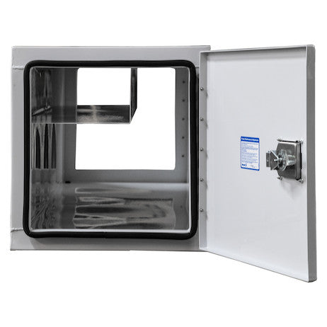24x24x86 Inch White Steel Straight Side Tunnel Truck Tool Box with Shelf
