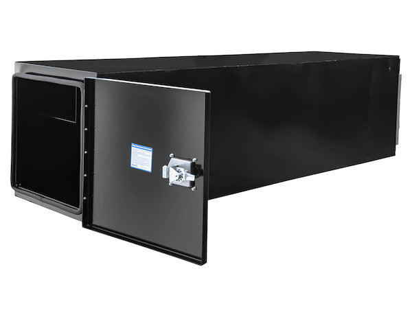 24x24x86 Inch Black Steel Straight Side Tunnel Truck Tool Box with Shelf