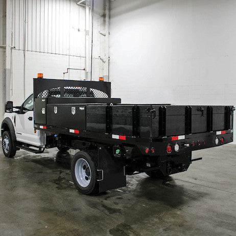 24x24x96 Inch Black Steel Straight Side Tunnel Truck Tool Box with Shelf