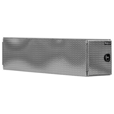 BP242496 - 24x24x96 Inch Diamond Tread Aluminum Straight Side Tunnel Truck Tool Box with Shelf