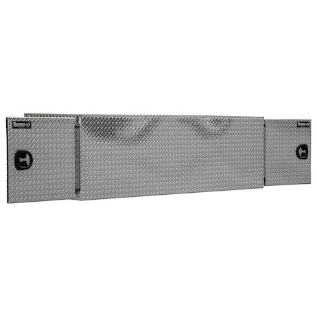 24x24x86 Inch Diamond Tread Aluminum Straight Side Tunnel Truck Tool Box with Shelf