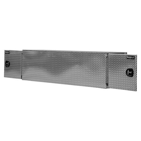 24x24x86 Inch Diamond Tread Aluminum Straight Side Tunnel Truck Tool Box with Shelf