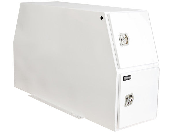 BP855924W - 59x24x85 Inch Flat Floor White Steel Backpack Truck Box