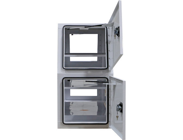 46x24x82 Inch Flat Floor White Steel Backpack Truck Box