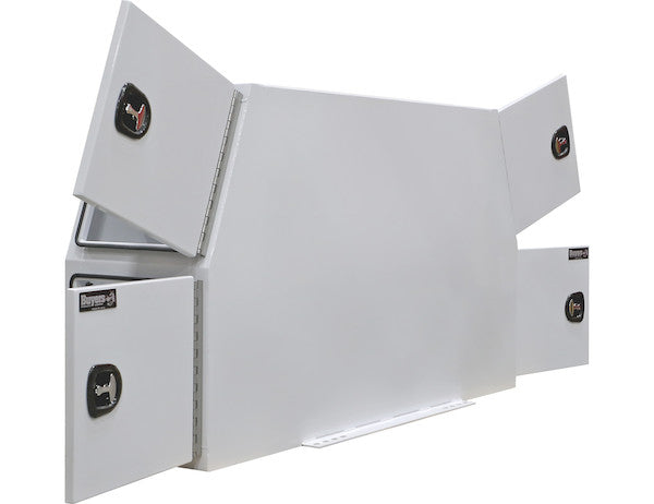 46x24x82 Inch Flat Floor White Steel Backpack Truck Box