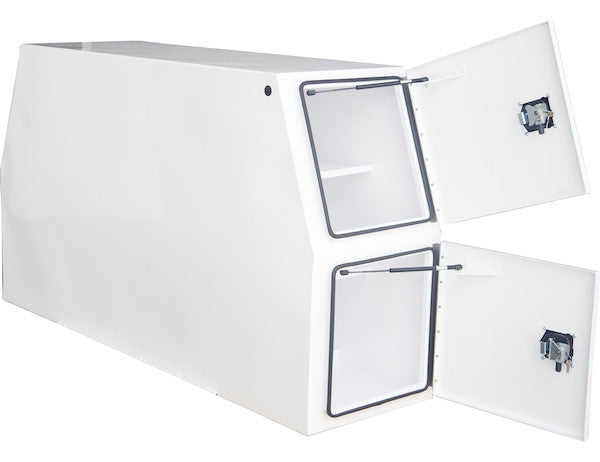 46x24x82 Inch Flat Floor White Steel Backpack Truck Box