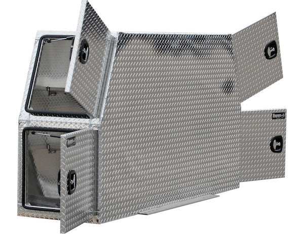 46x24x82 Inch Flat Floor Diamond Tread Aluminum Backpack Truck Box