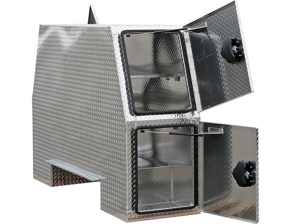 55x24x82 Inch Offset Floor Diamond Tread Aluminum Backpack Truck Box - 9.1 Inch Offset