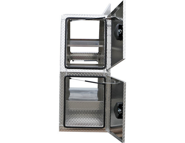 55x24x82 Inch Offset Floor Diamond Tread Aluminum Backpack Truck Box - 9.1 Inch Offset