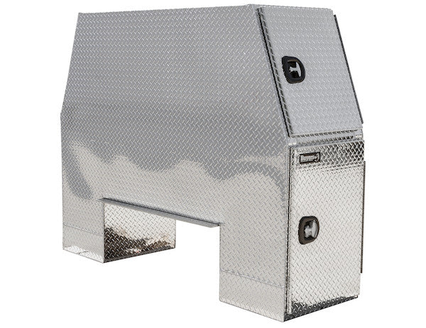 58x24x92 Inch Offset Floor Diamond Tread Aluminum Backpack Truck Box - 8.75 Inch Offset