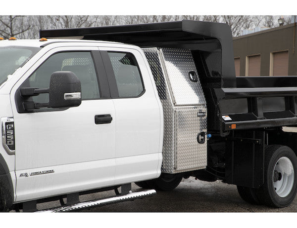 70x24x82 Inch Offset Floor Diamond Tread Aluminum Backpack Truck Box - 16.4 Inch Offset