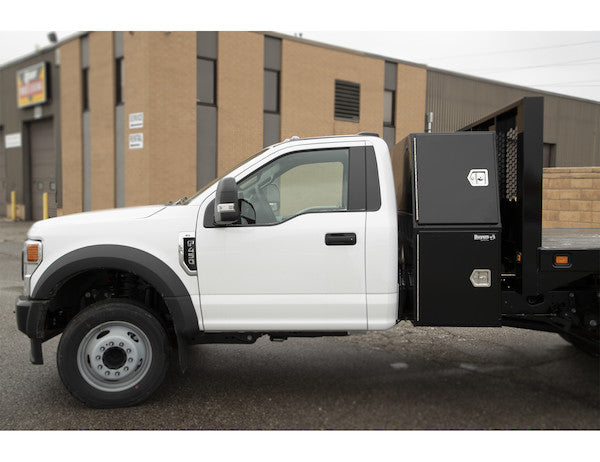 BP855924B - 59x24x85 Inch Flat Floor Black Steel Backpack Truck Box