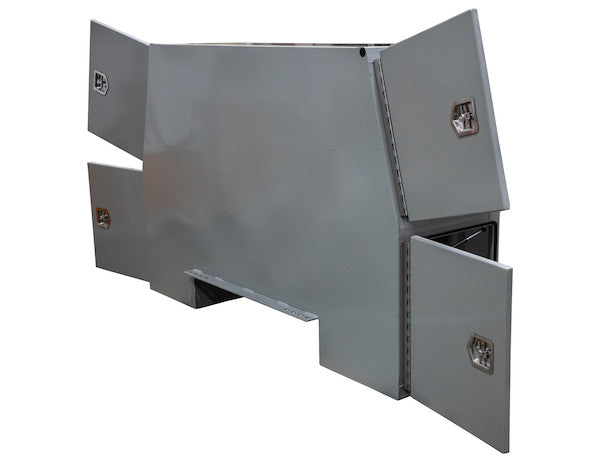 55x24x85 Inch Offset Floor Primed Steel Backpack Truck Box - 9.1 Inch Offset