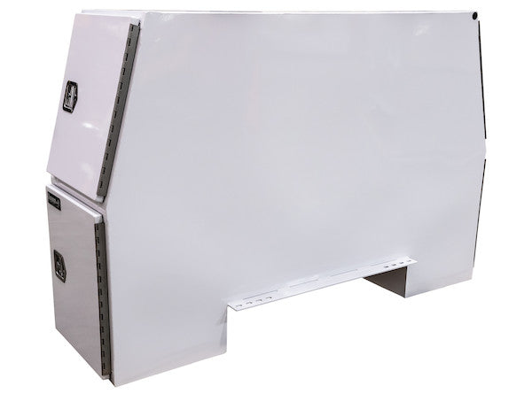 55x24x85 Inch Offset Floor White Steel Backpack Truck Box - 9.1 Inch Offset