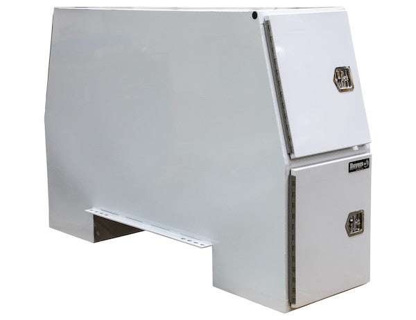 55x24x85 Inch Offset Floor White Steel Backpack Truck Box - 9.1 Inch Offset