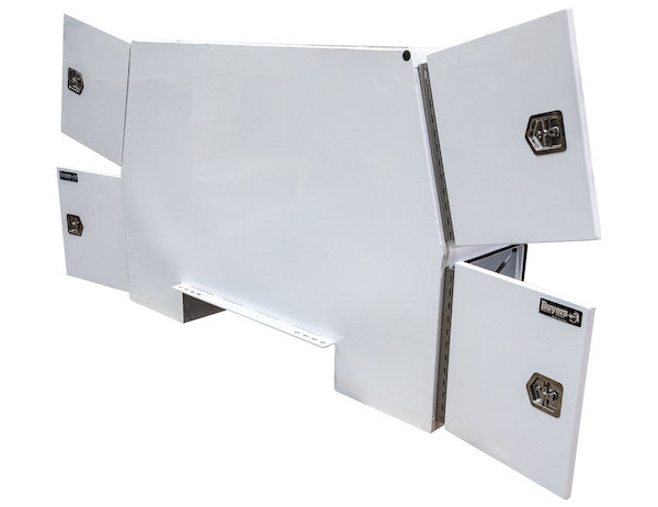 55x24x85 Inch Offset Floor White Steel Backpack Truck Box - 9.1 Inch Offset