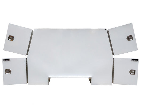 58x24x92 Inch White Steel Backpack Truck Tool Box - 8.5 Inch Offset Floor