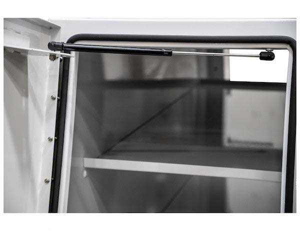 65x24x82 Inch Offset Floor White Steel Backpack Truck Box - 13.3 Inch Offset