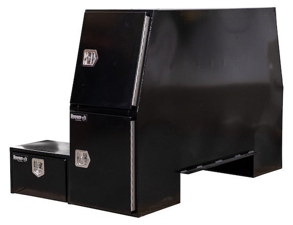85x55x48 Inch Black Steel L-Pack Backpack Truck Box - 8.5 Inch Offset
