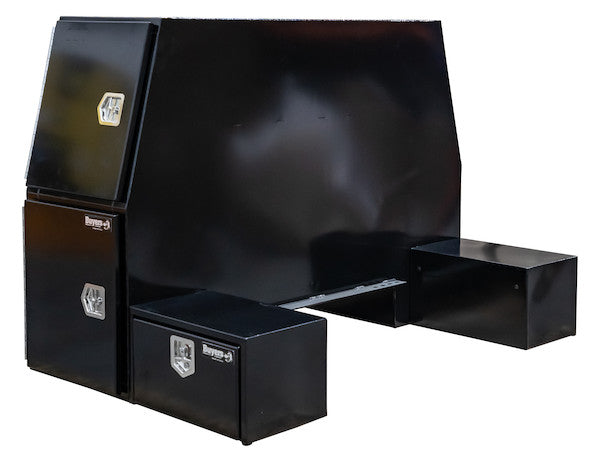 85x55x48 Inch Black Steel L-Pack Backpack Truck Box - 8.5 Inch Offset