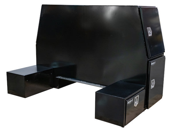85x55x48 Inch Black Steel L-Pack Backpack Truck Box - 8.5 Inch Offset